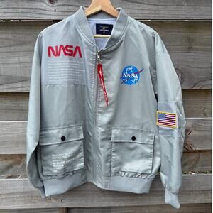 NASA AsstSeries Militarie Silver Reflective Jacket Mens Medium